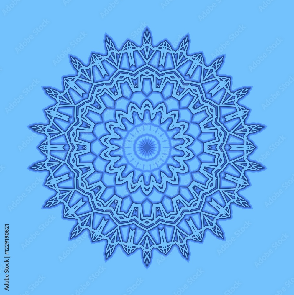 Poster shape with abstract pattern on blue background