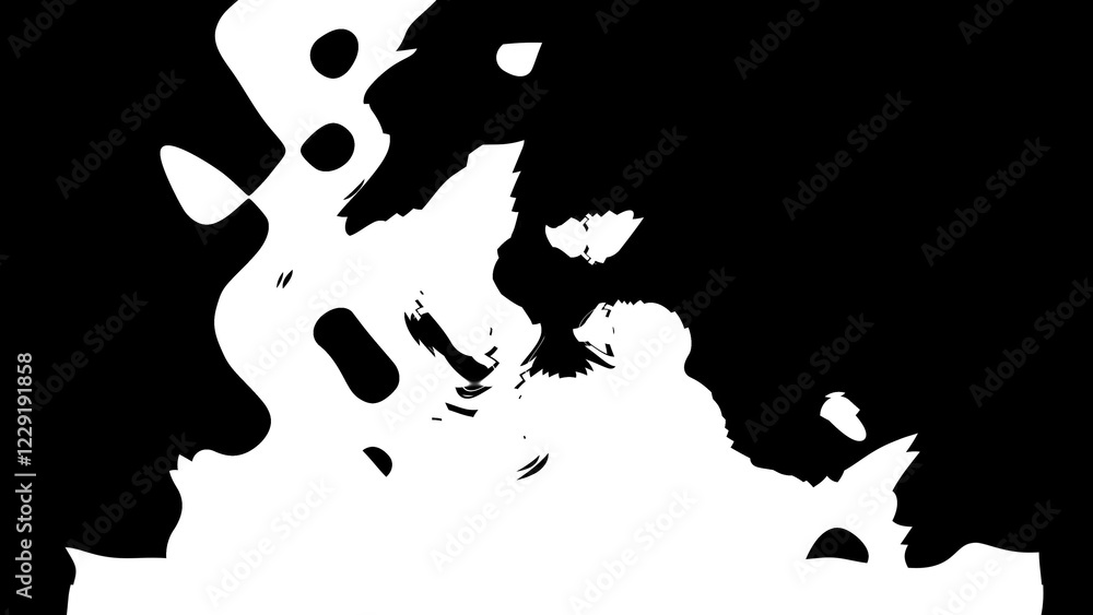 Poster black and white transition, 3d render computer generating background