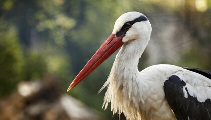 Fototapeta premium Animals, Bird, Stork, White Stork, Ciconia ciconia, also Rattling Stork, AI-generated, AI generated
