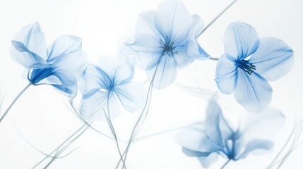 Ethereal Blue Flowers: A Botanical Dreamscape
