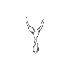 Vector black and white sketch of dripping water, oil or syrup drop.