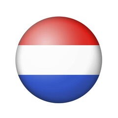 The Netherlands flag. Round matte icon. Isolated on white background