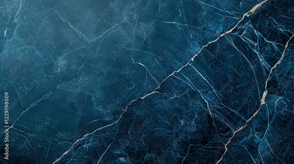 Leinwandbilder dark blue marble texture with intricate white veining, creating stunning visual effect. this elegant
