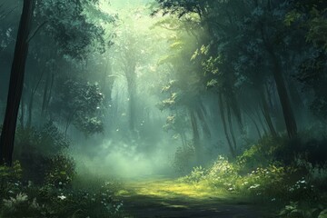 Enchanted Forest Pathway - Serene Nature Scene