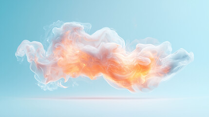 Fototapeta premium Abstract Fiery Cloud with Soft Smoke on a Blue Background