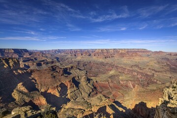 Canyon landscape, gorge of the Grand Canyon, eroded rocky landscape, South Rim, Grand Canyon...