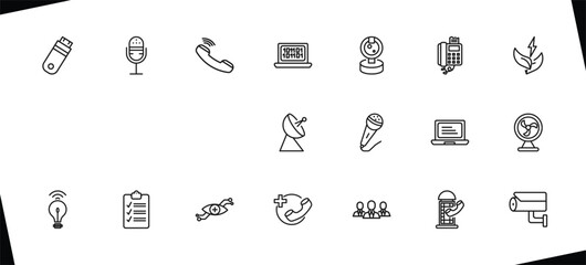 outline icons set. editable linear , and other 15 icons in this category isolated on transparent