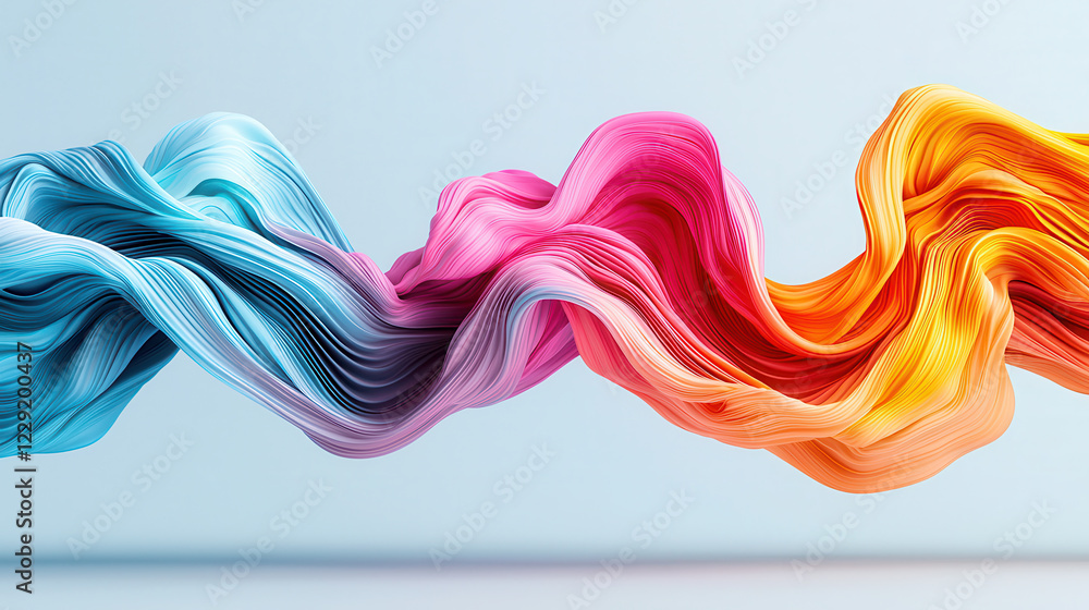Poster colorful abstract background with flowing shapes in vibrant hues. design features smooth, wavy lines