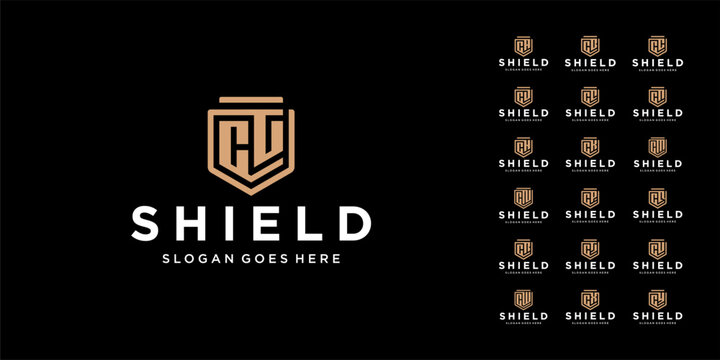 Set CA - CZ Shield Logo Design Inspirations