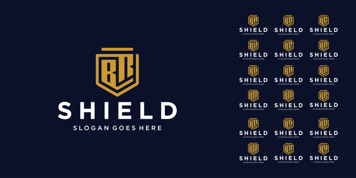 Set BA - BZ Shield Logo Design Inspirations