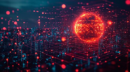 Obraz premium Exploring the Digital Universe A Glimpse into Data Visualization