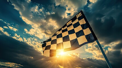 Checkered Flag Sunset