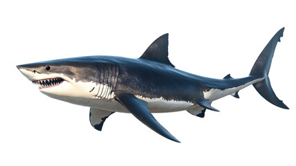 Fototapeta premium Isolated Detailed Great White Shark Side View