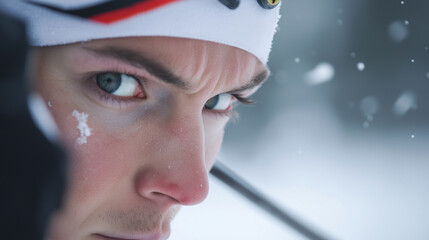 Biathlete Aiming at Target During Shooting Practice