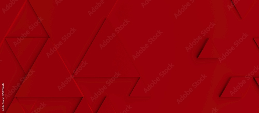 Poster abstract modern red triangle background, 3d rendering