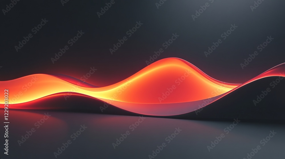 Poster abstract glowing red waves on dark background creating a futuristic and dynamic visual effect