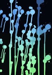 Bright color blots on a black background