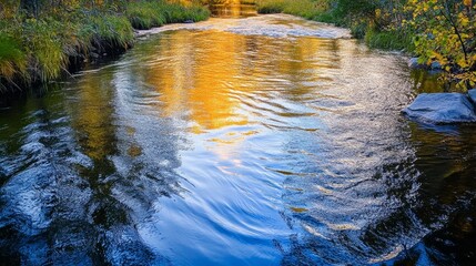 Obraz premium Golden Hour River Reflections