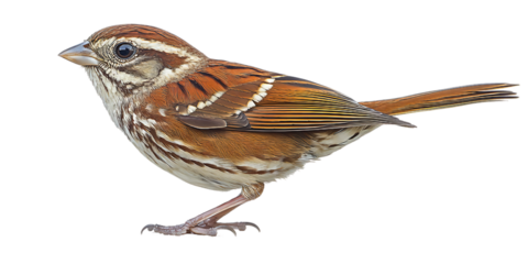 Brown and white bird with a black beak