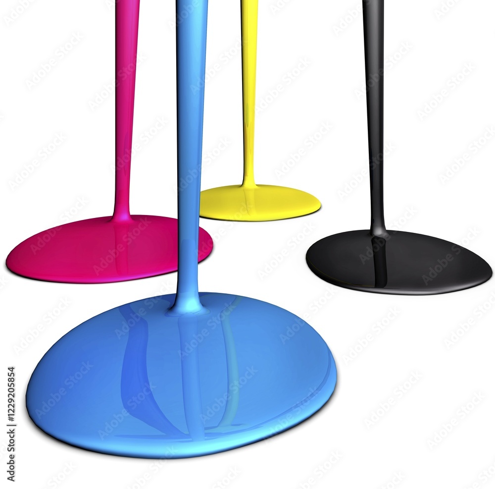 Poster high resolution 3d rendering of a color concept