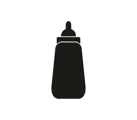 Baby bottle icon illustrated in vector on white background