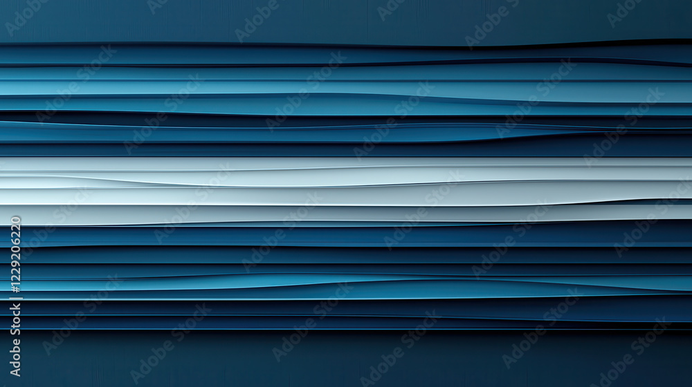 Poster mesmerizing abstract design featuring layered waves in shades of blue and white, creating sense of depth and tranquility. Ideal for modern decor or digital backgrounds