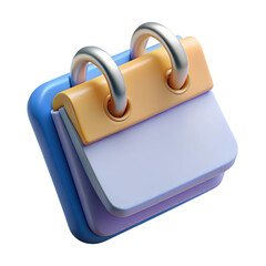 3D Calendar and Planner Icon for Scheduling and Time Management