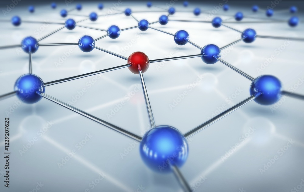 Poster 3d rendering of a network