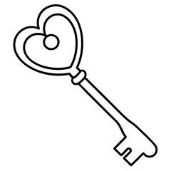 Love-Inspired Key Line Art Illustration