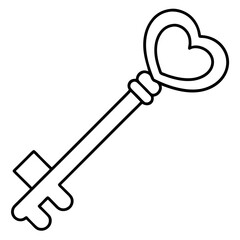 Love-Inspired Key Line Art Illustration