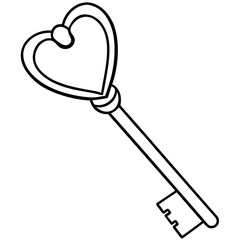 Love-Inspired Key Line Art Illustration