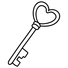 Love-Inspired Key Line Art Illustration