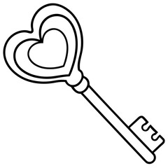 Love-Inspired Key Line Art Illustration