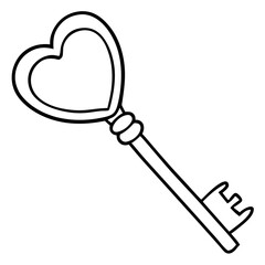 Love-Inspired Key Line Art Illustration