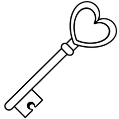 Love-Inspired Key Line Art Illustration