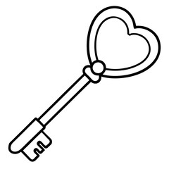 Love-Inspired Key Line Art Illustration