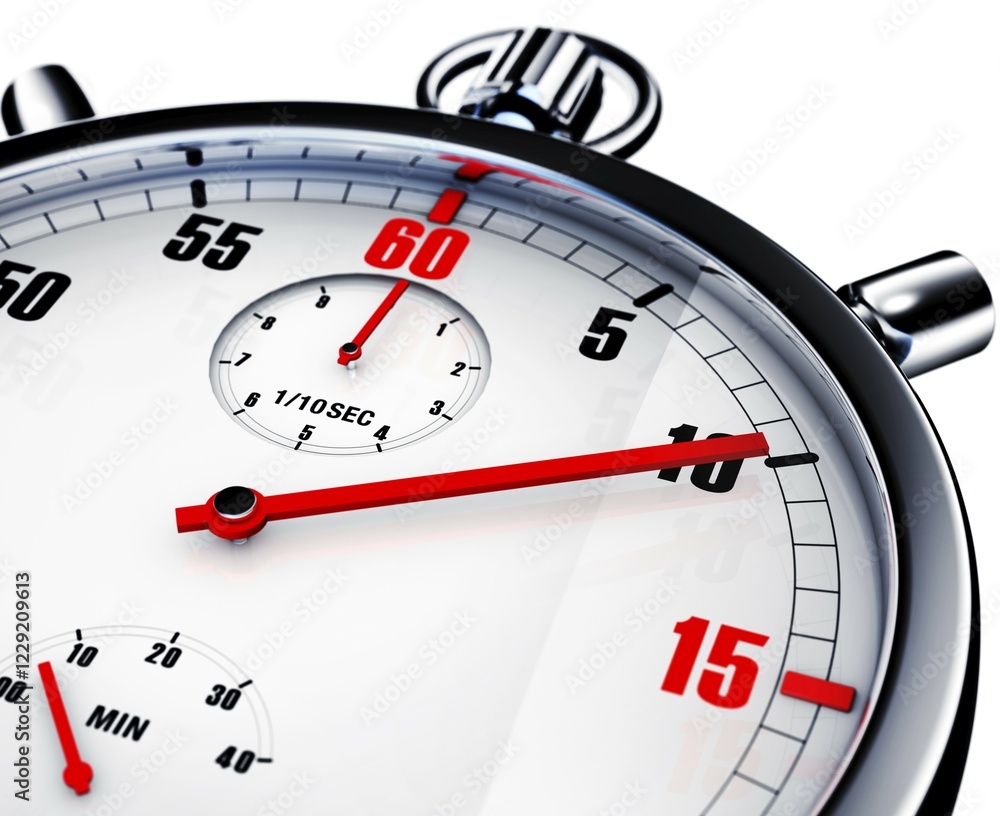 Poster high resolution 3d rendering of a stop watch