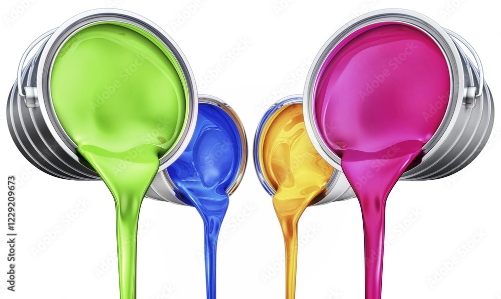 Aufkleber high resolution rendering of color pots