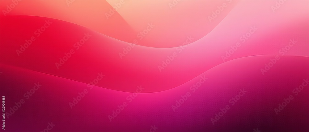 Poster abstract pink and red background with flowing hearts and waves in smooth design