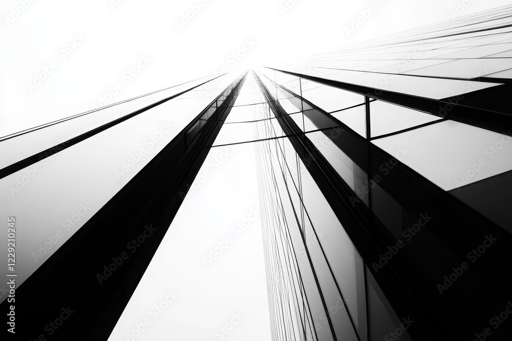 Aufkleber abstract view of modern skyscrapers reaching towards the sky, capturing the essence of urban archite
