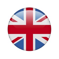 Obraz premium The British flag in the form of a glossy icon