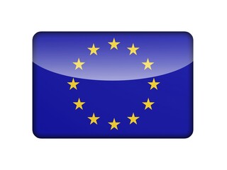 The European Union Flag in the form of a glossy icon