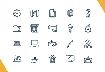 outline icons set. editable linear , and other 17 icons in this category isolated on transparent