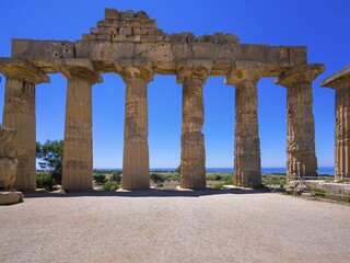 Obraz premium Temple of Hera, Temple E, Juno, Selinunte, Marinella, Sicily, Italy, Europe