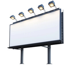 Obraz premium a blank billboard with lights on top isolated on a transparent background