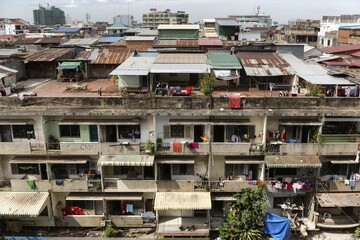 Old town district, city view, Neayok Street, Phnom Penh, Cambodia, Asia