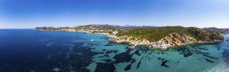 Aerial view, view of tourist town Peguera, Costa de la Calma, region Caliva, Majorca, Balearic Islands, Spain, Europe