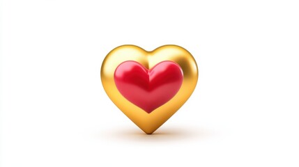 Obraz premium Shiny golden rating stars with a red heart at the center, isolated on a clean white background, symbolizing excellent customer experience and satisfaction.