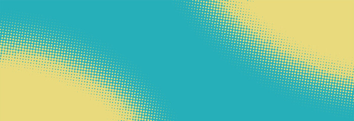 Bright blue and yellow pop art retro background with halftone in comics style vector illustration eps10