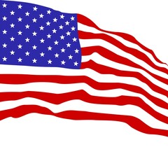 The flag of the United States of America vector illustration isolated on white background